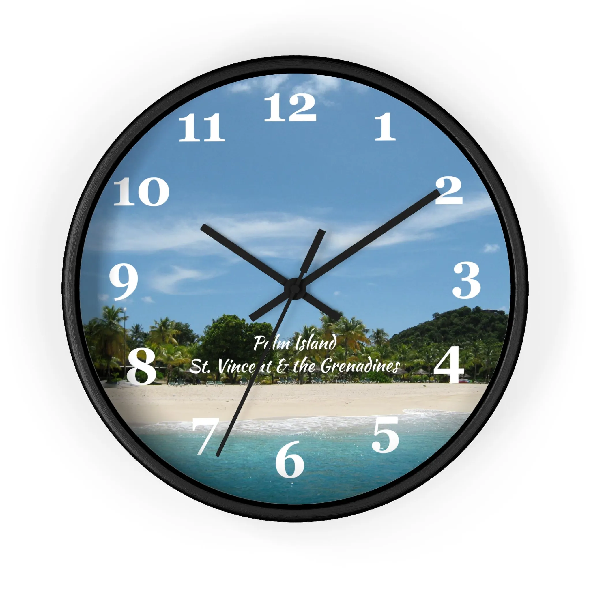 Palm Island Beach Wall Clock, St. Vincent and the Grenadines Palm Island Beach clock