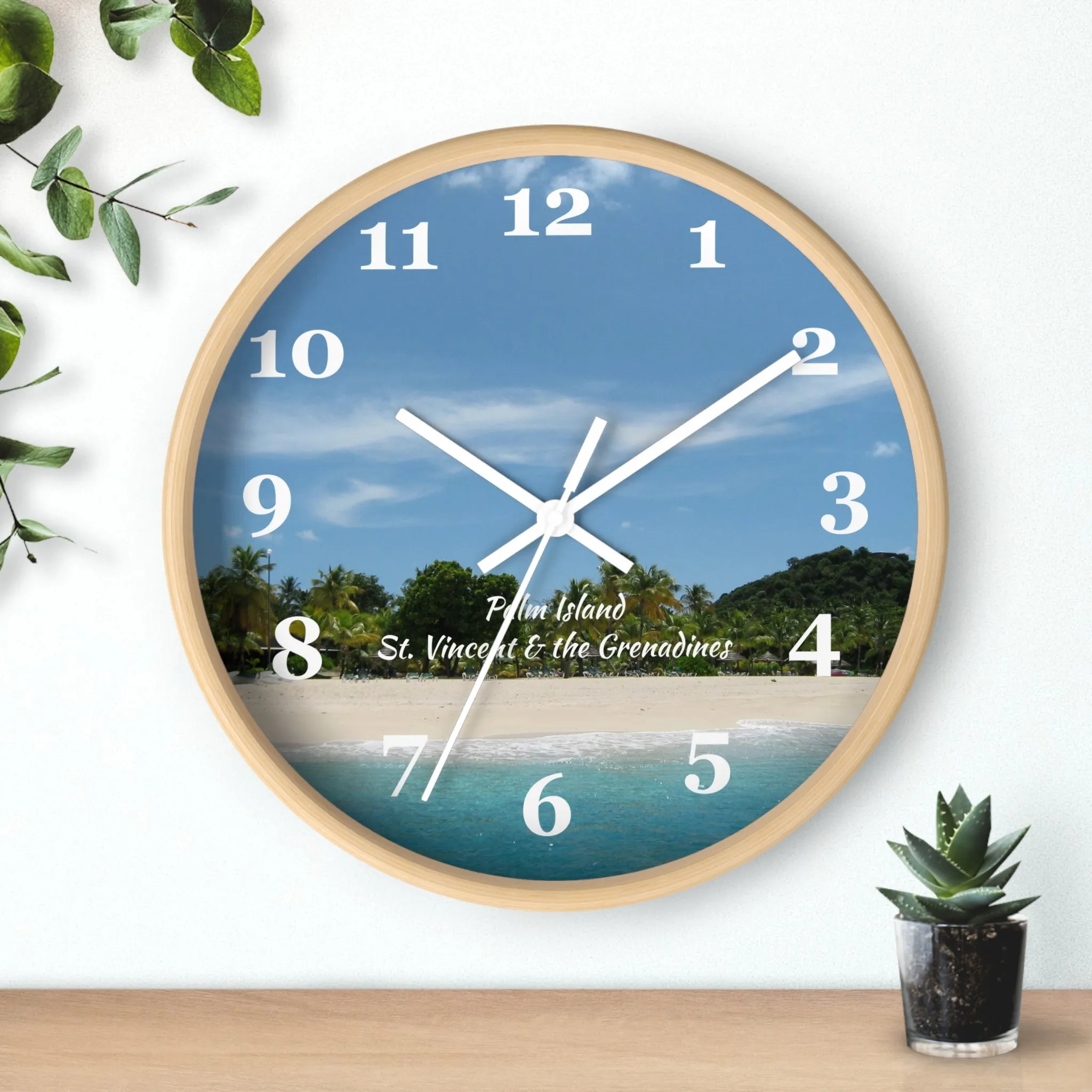 Palm Island Beach Wall Clock, St. Vincent and the Grenadines Palm Island Beach clock