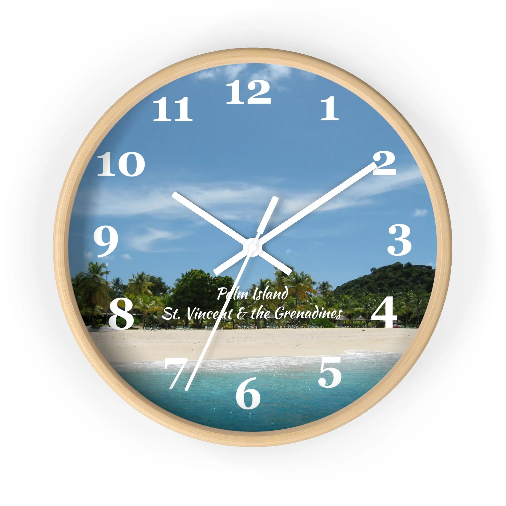 Palm Island Beach Wall Clock, St. Vincent and the Grenadines Palm Island Beach clock