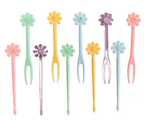 Pastel Flower Food Picks and Forks