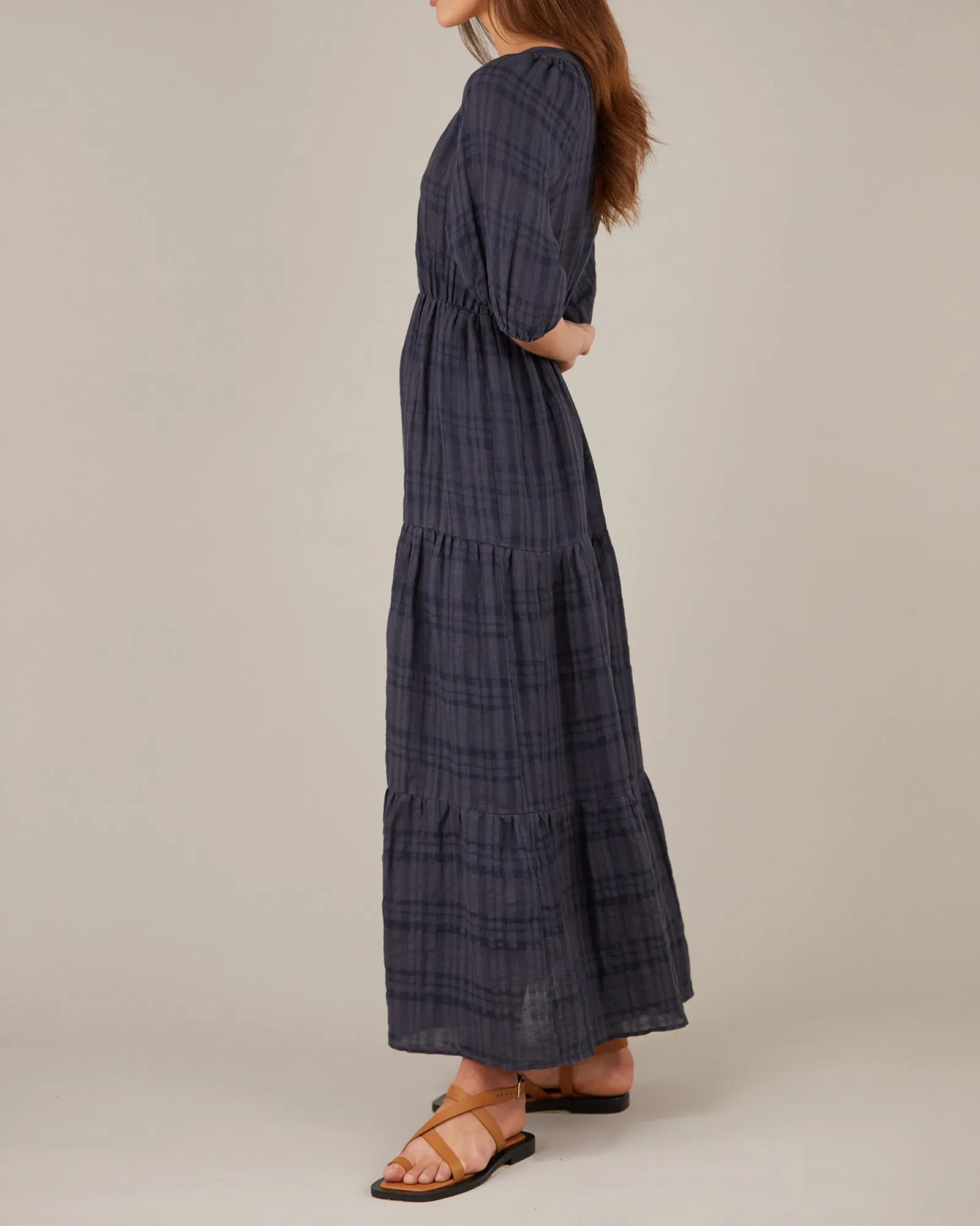 Pila Linen Maxi Dress - Navy