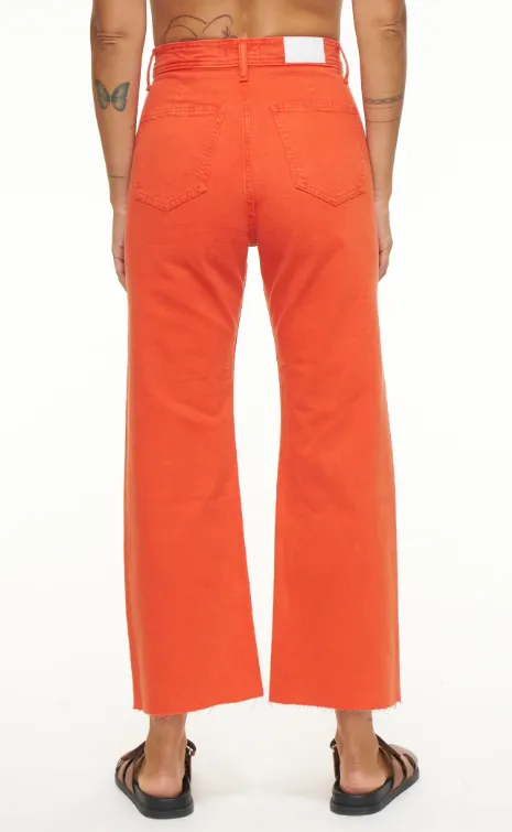 Pistola Penny High Rise Wide Leg Crop - Blood Orange