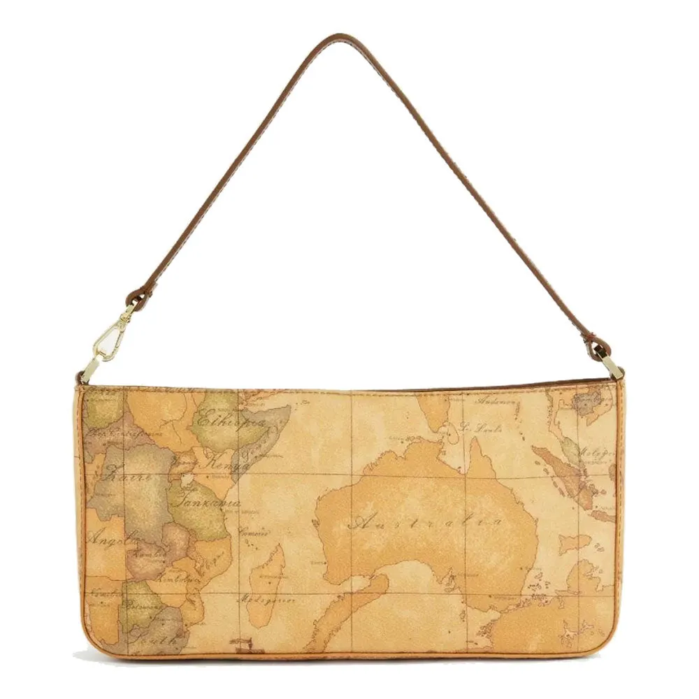 Pochette con Manichetto 1A Classe Alviero Martini linea Geo Destiny stampa Geo Classic e Castagna PH56