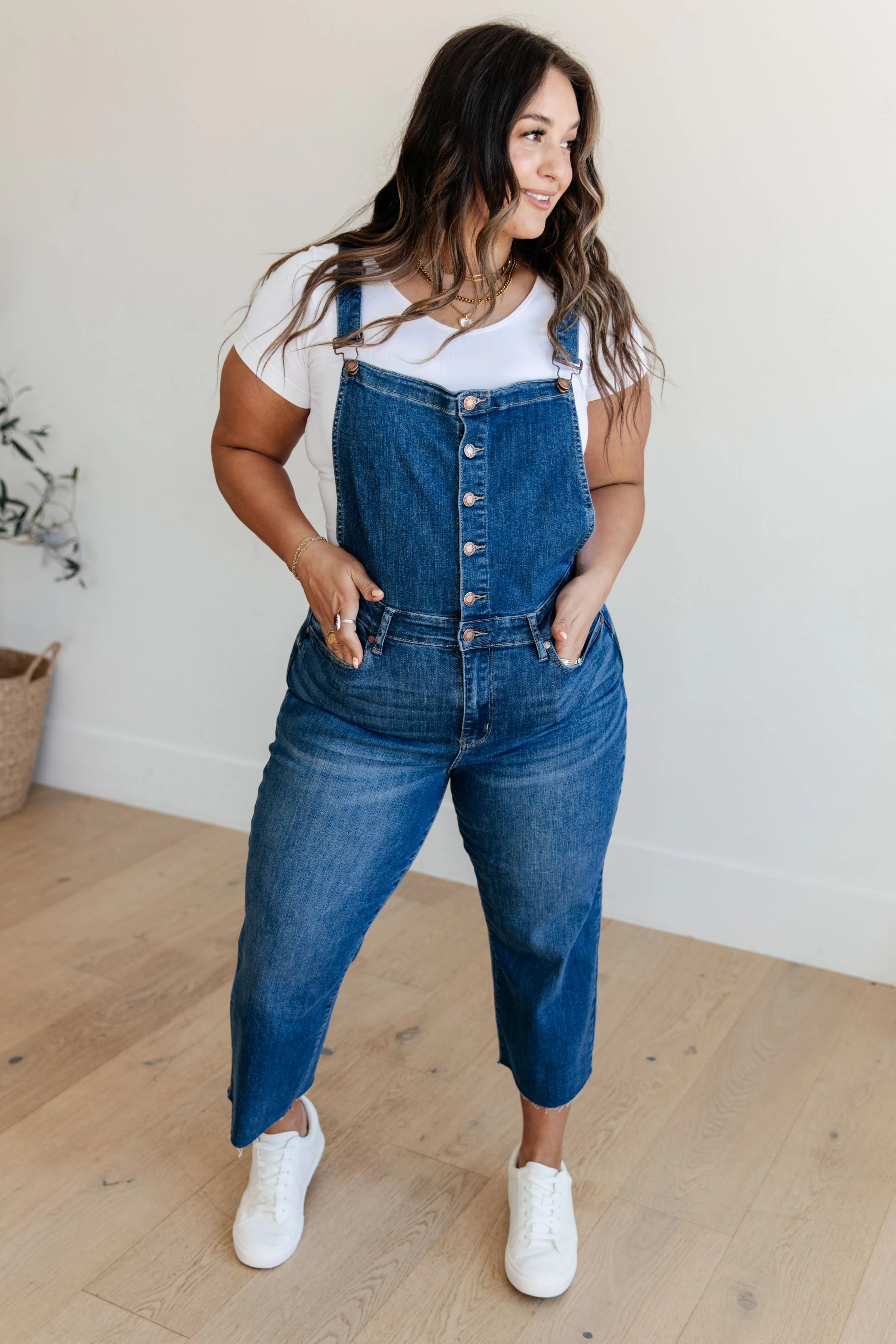 Priscilla High Rise Crop Wide Leg Denim Overalls by Judy Blue