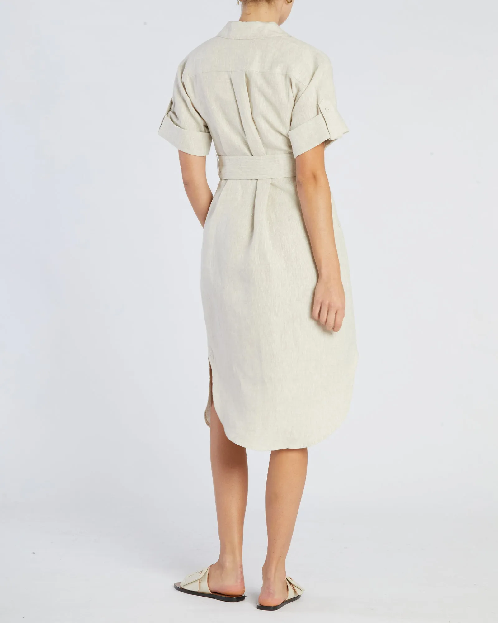 Provence Linen Shirt Dress - Natural