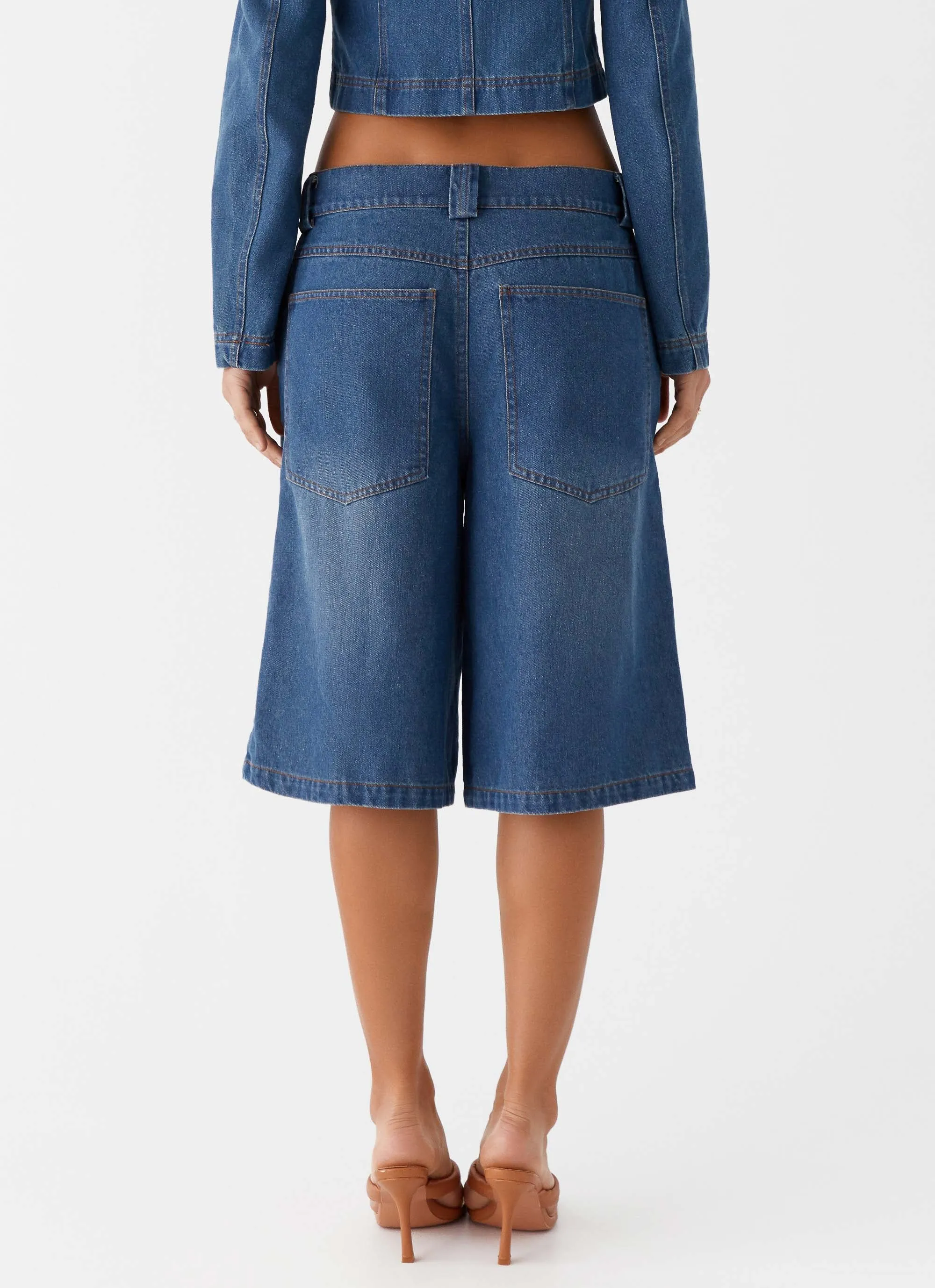 Ride Elegant Baggy Jorts - Vintage Blue Wash