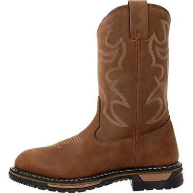 Rocky Men's Original Ride 11 Steel Toe WP Western Work Boot -Brown- RKW0419