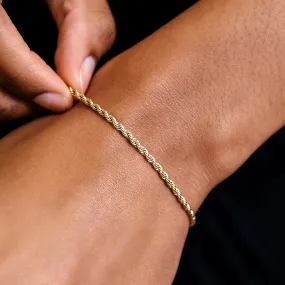 Rope Bracelet in Yellow Gold- 2mm