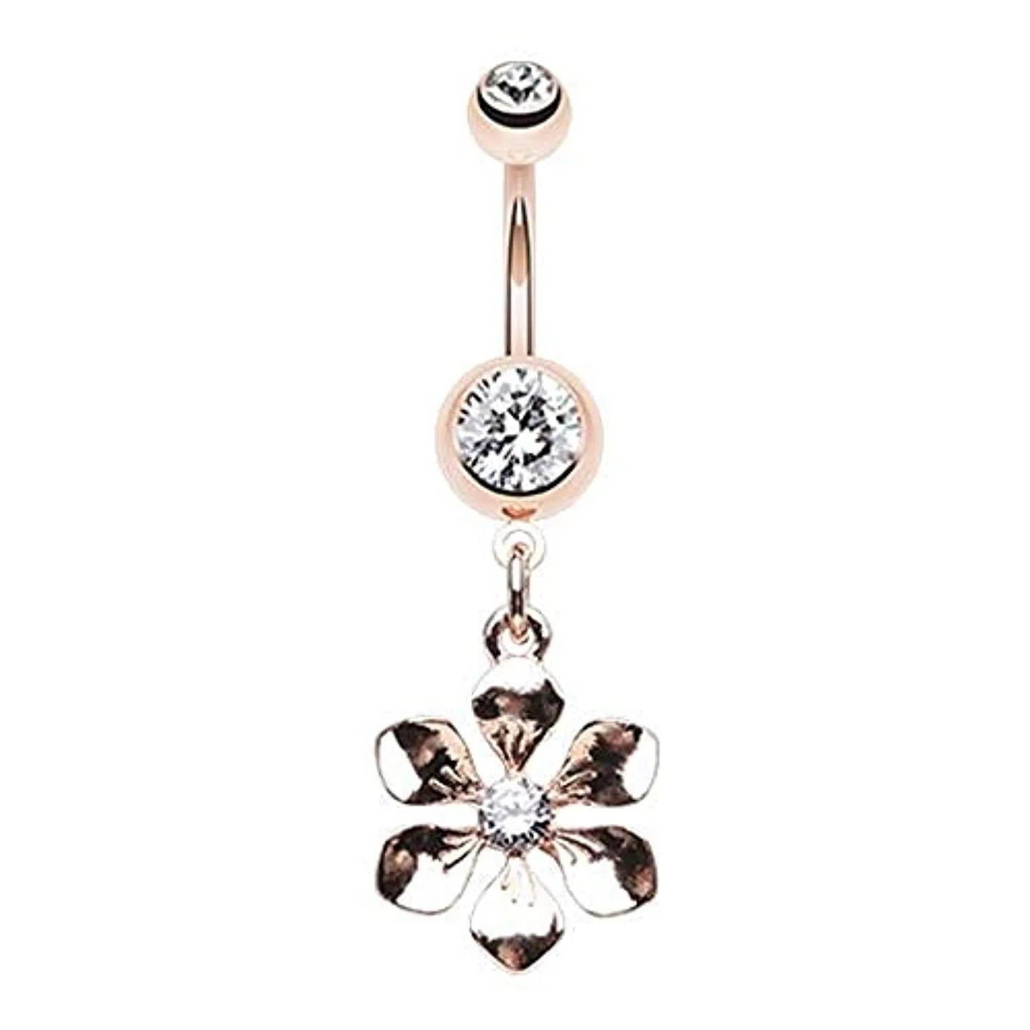 Rose Gold Springtime Flower WildKlass Belly Button Ring