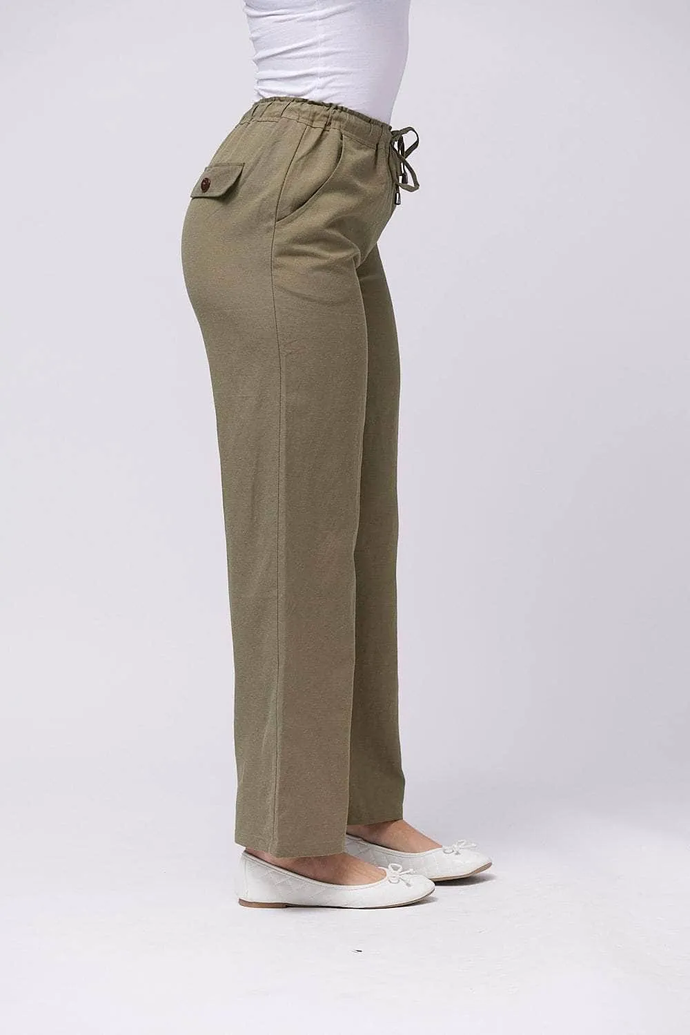 Saloos Wide-Leg Elasticated Waistband Trousers