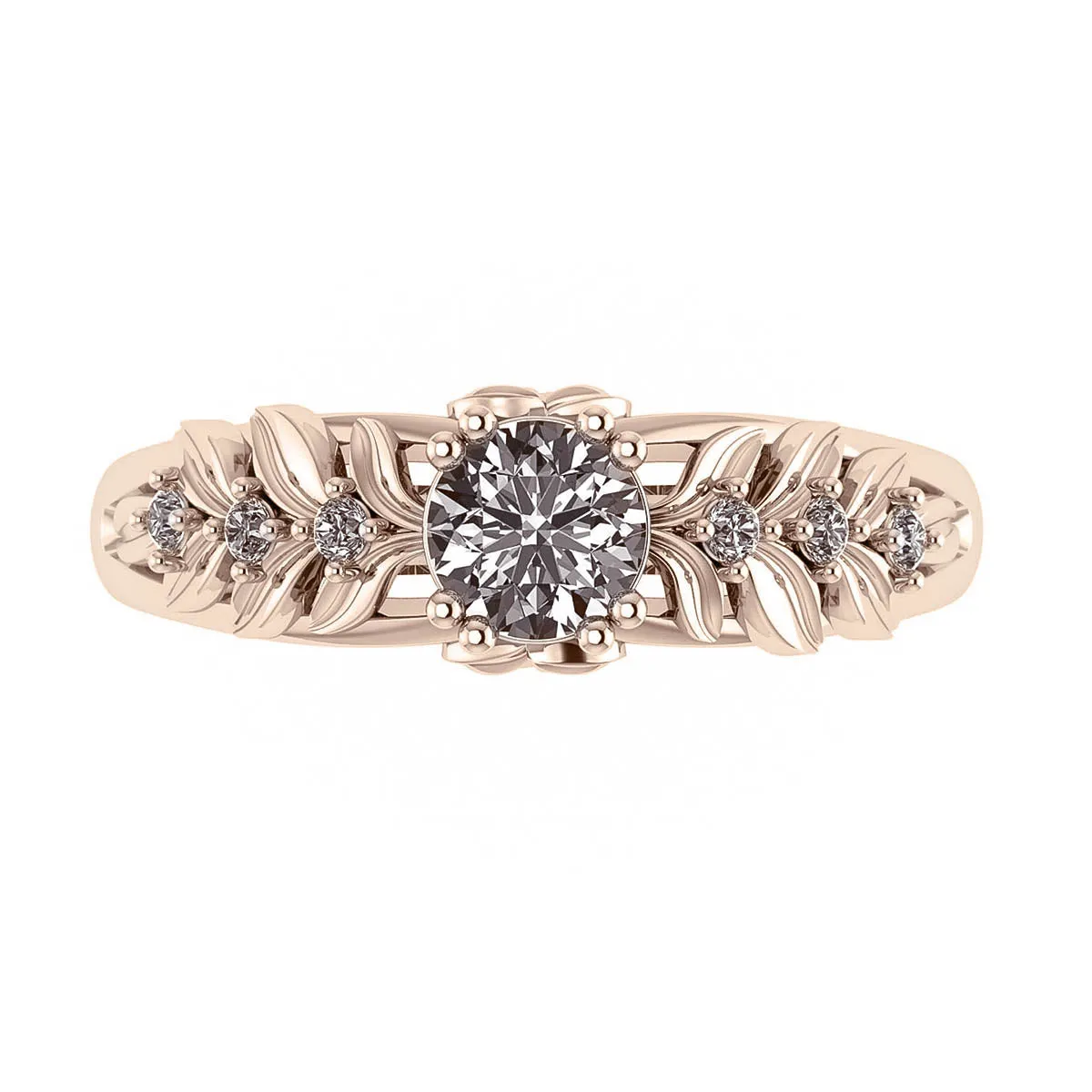 Silvestra | engagement ring setting for 5mm round cut gemstone