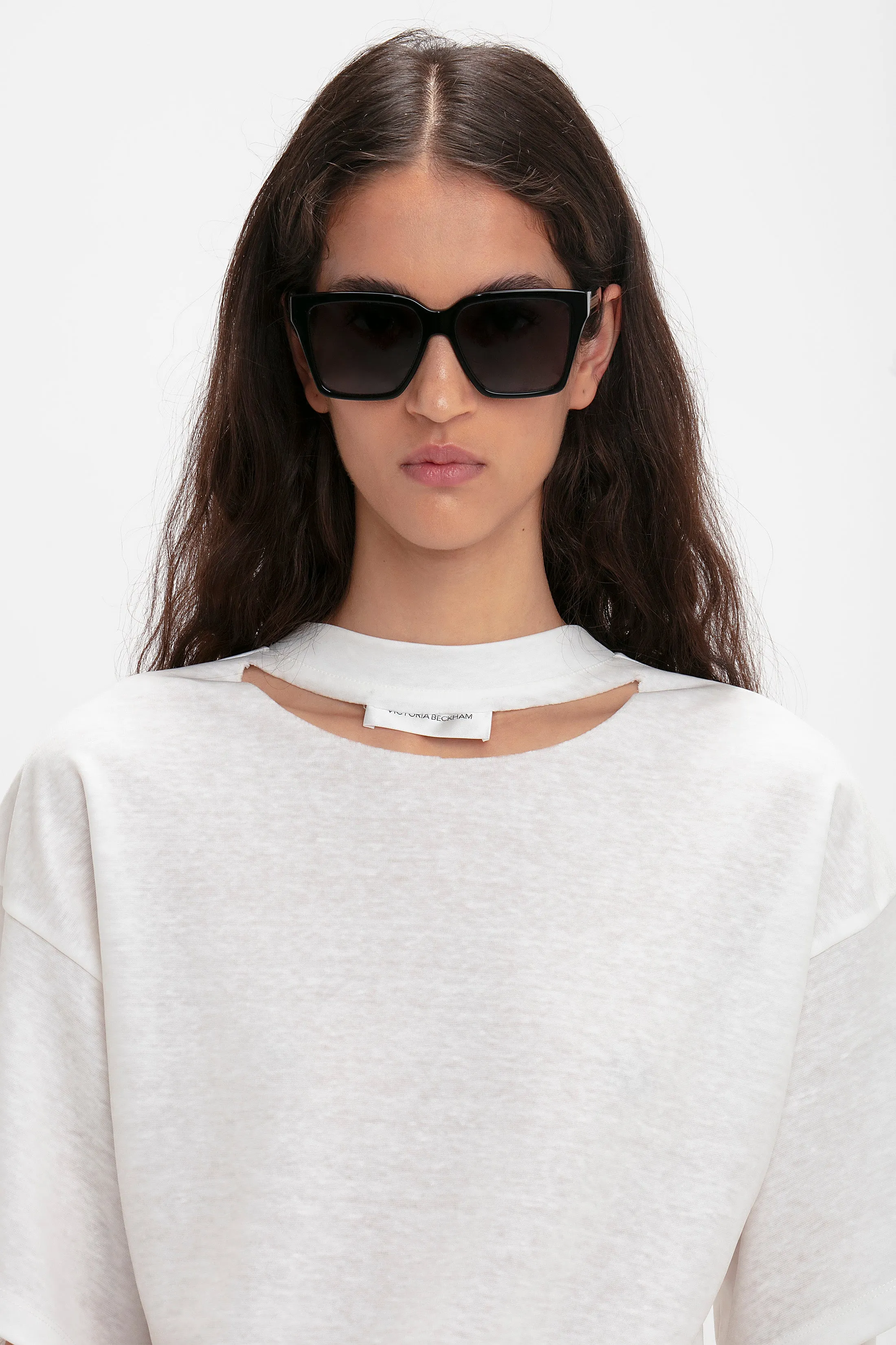 Soft Square Frame Sunglasses In Black