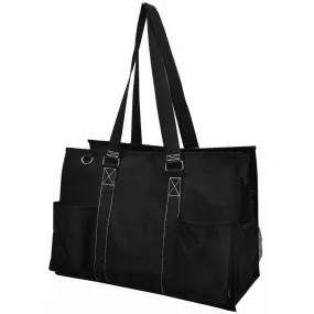 Solid Black NGIL Zippered Caddy Large Organizer Tote Bag