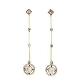 Solid Gold Diamond Drop Earrings