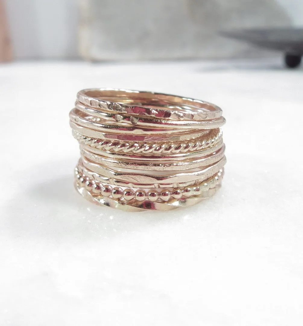 Stacking Rings Alternating Pattern 1mm wide Choose Your Metal and Size