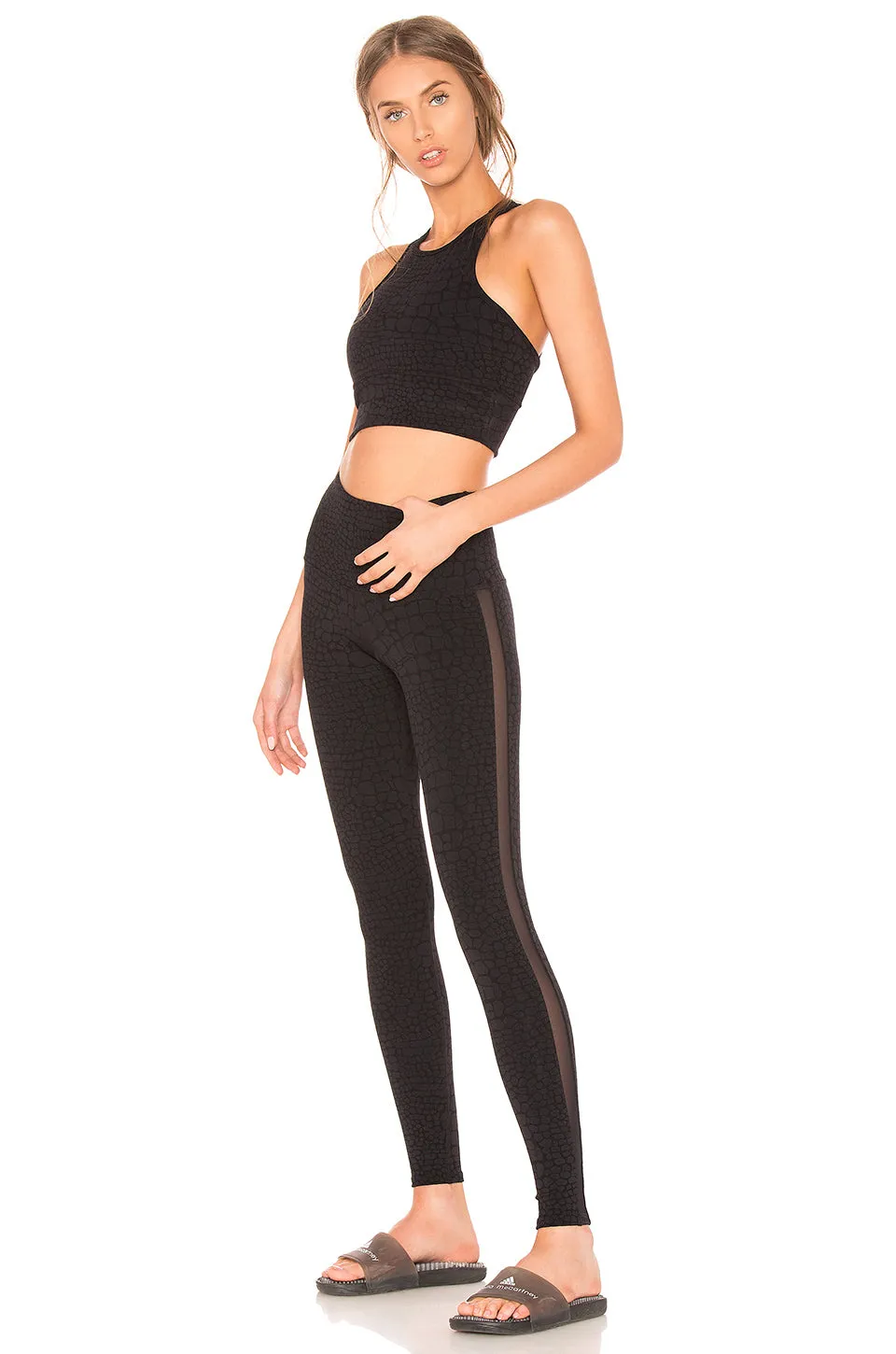 Strut This Bowie Crop Top Black Giraffe