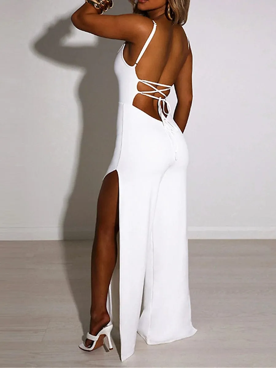 Stylish Women's Split High Waist Jumpsuit