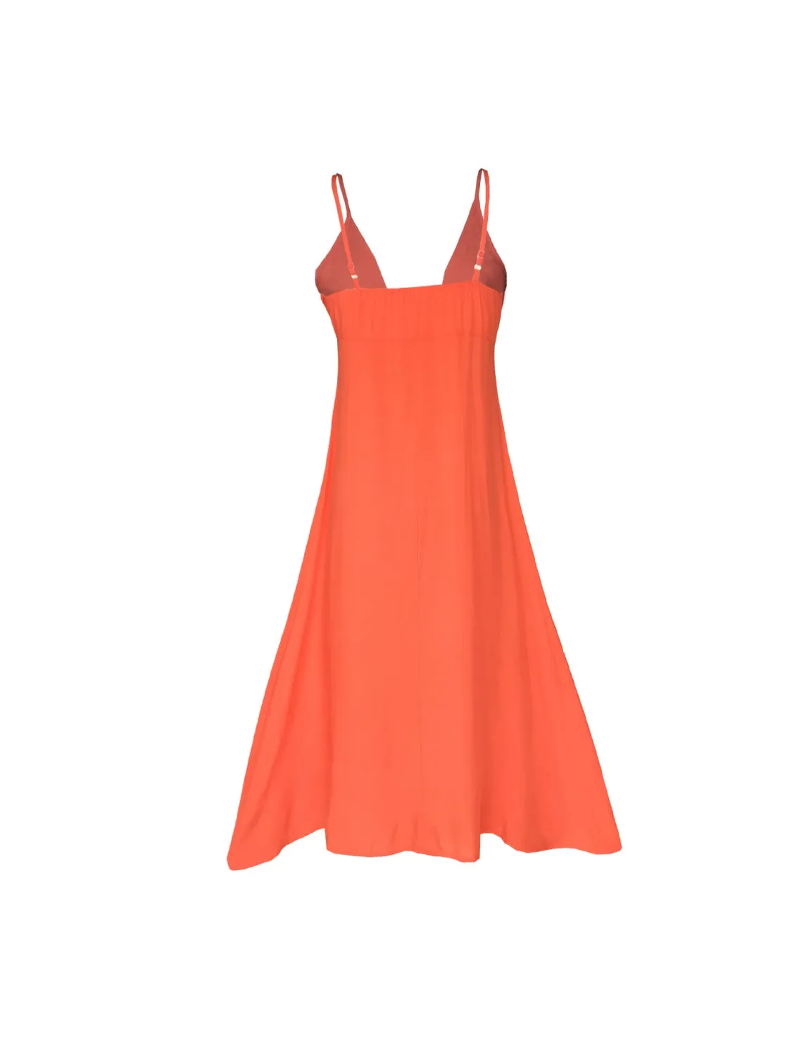 Sunset Vacation Buttoned Plunge Midi Cami Dress