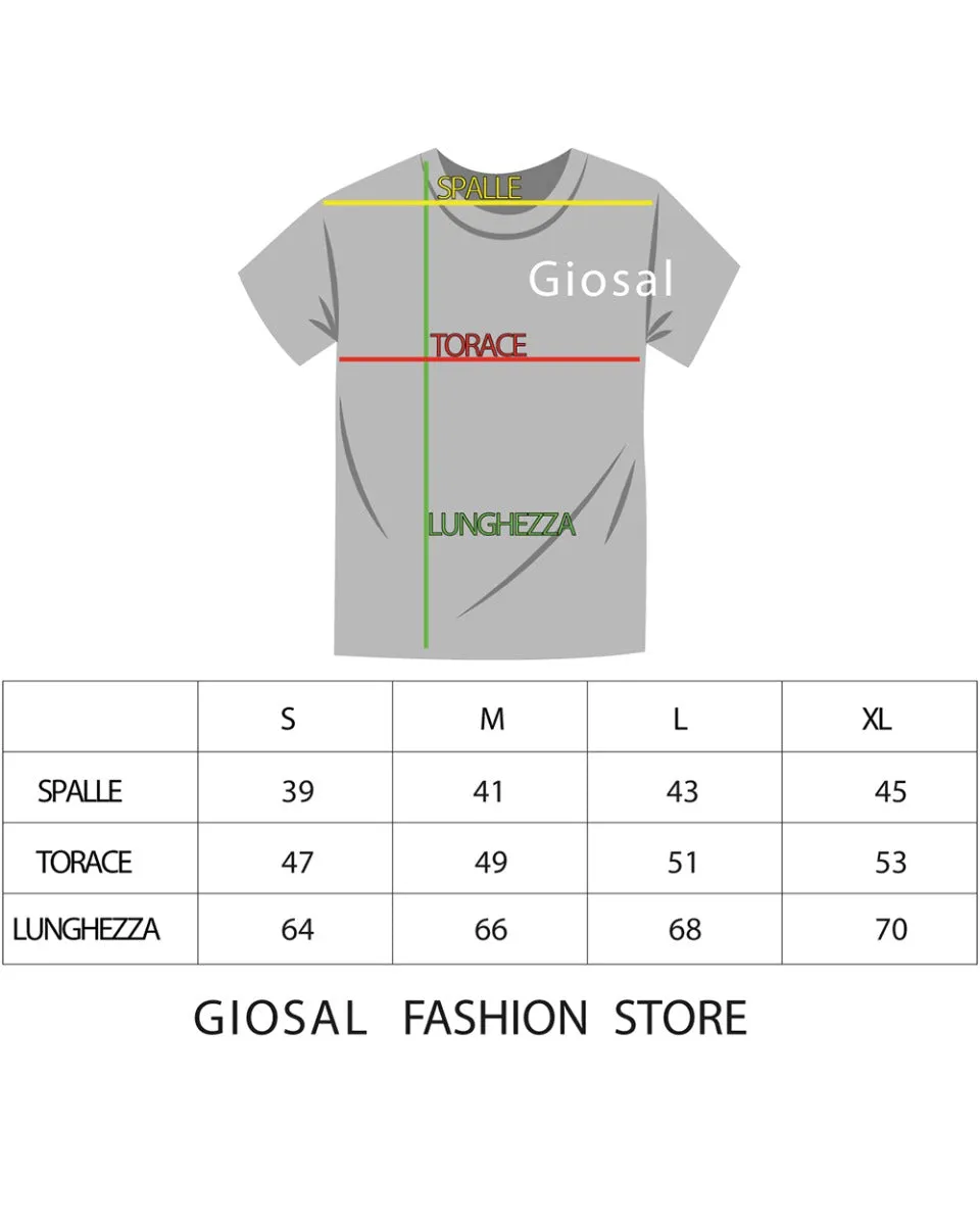 T-Shirt Uomo Stampa Scritta Gialla Girocollo Manica Corta GIOSAL TS2663A