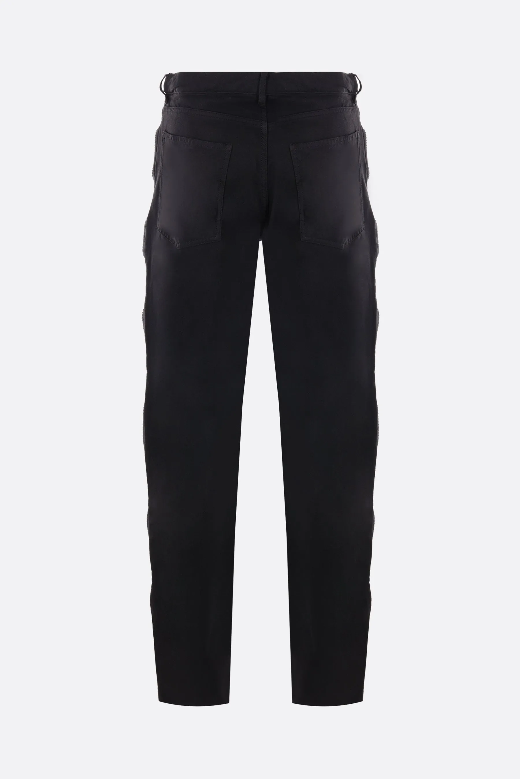 technical twill straight-leg pants with zip-up