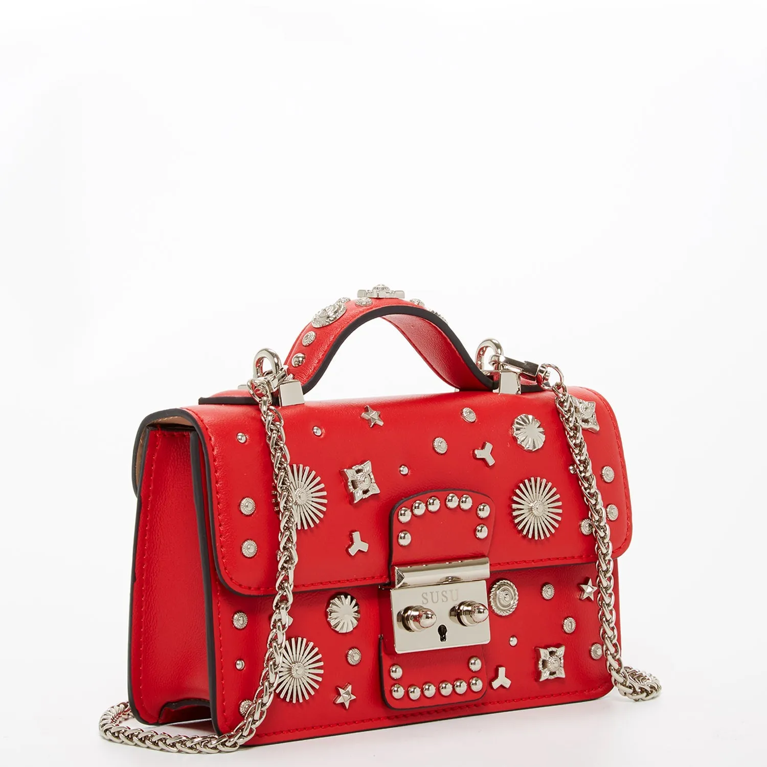 The Hollywood Small Leather Bag Red