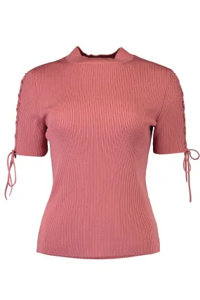 Tie Detail Ribbed Jumper