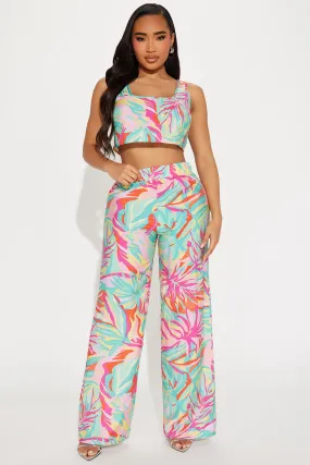 Tropical Getaway Pant Set - Multi Color