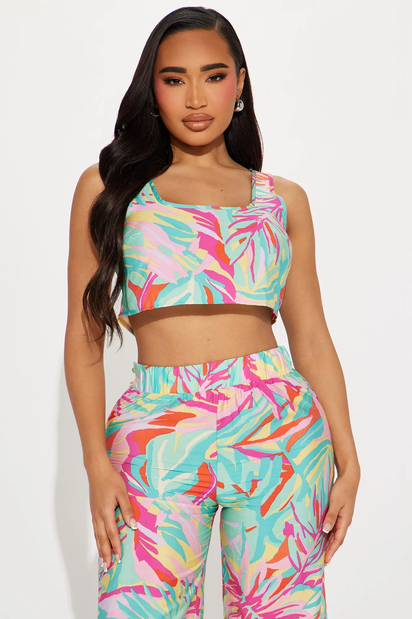 Tropical Getaway Pant Set - Multi Color