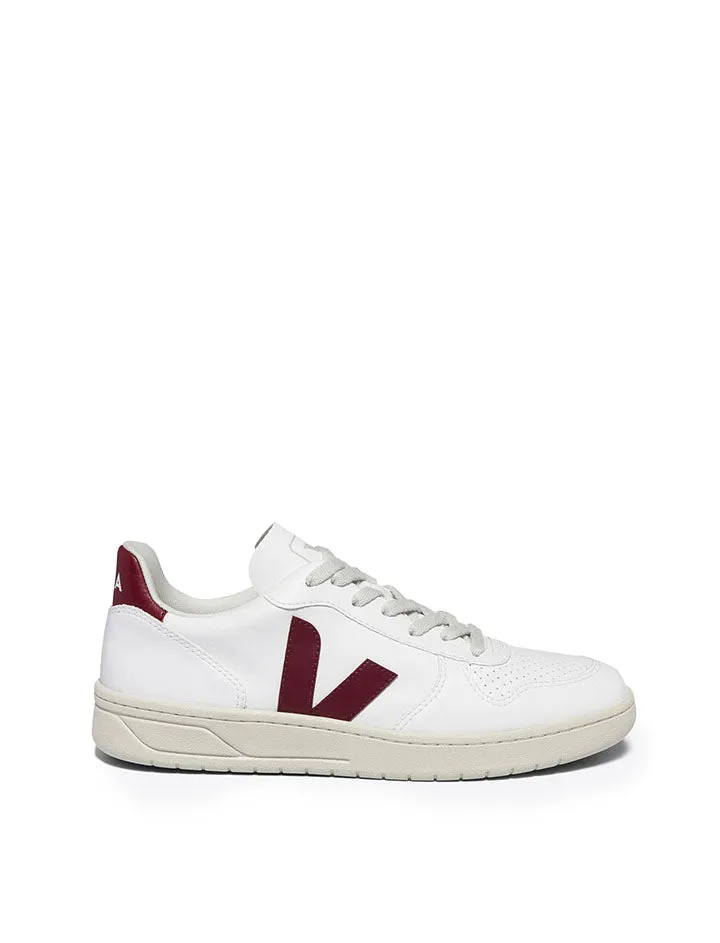 Veja Womens V-10 White Marsala