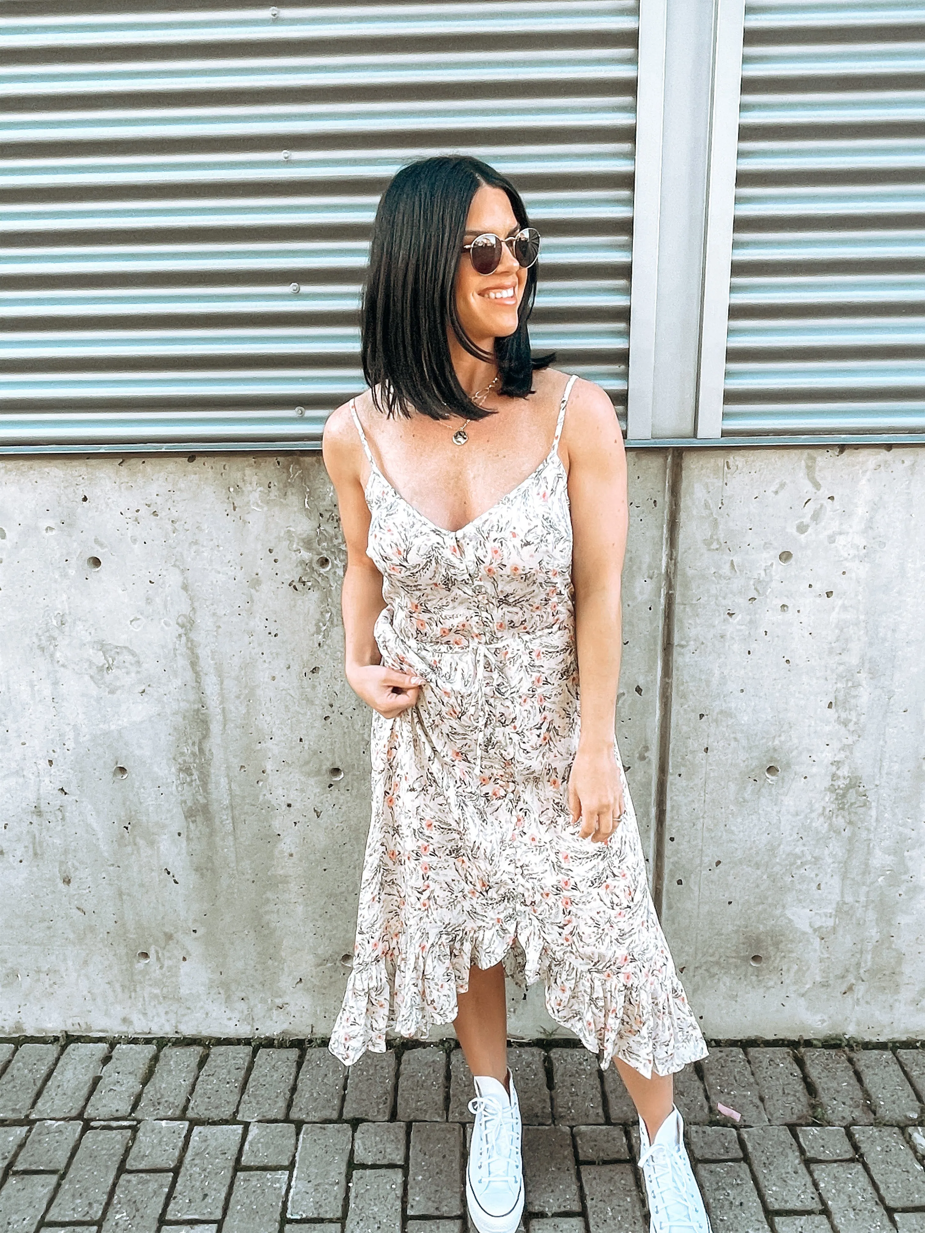 Vintage Floral Midi Dress