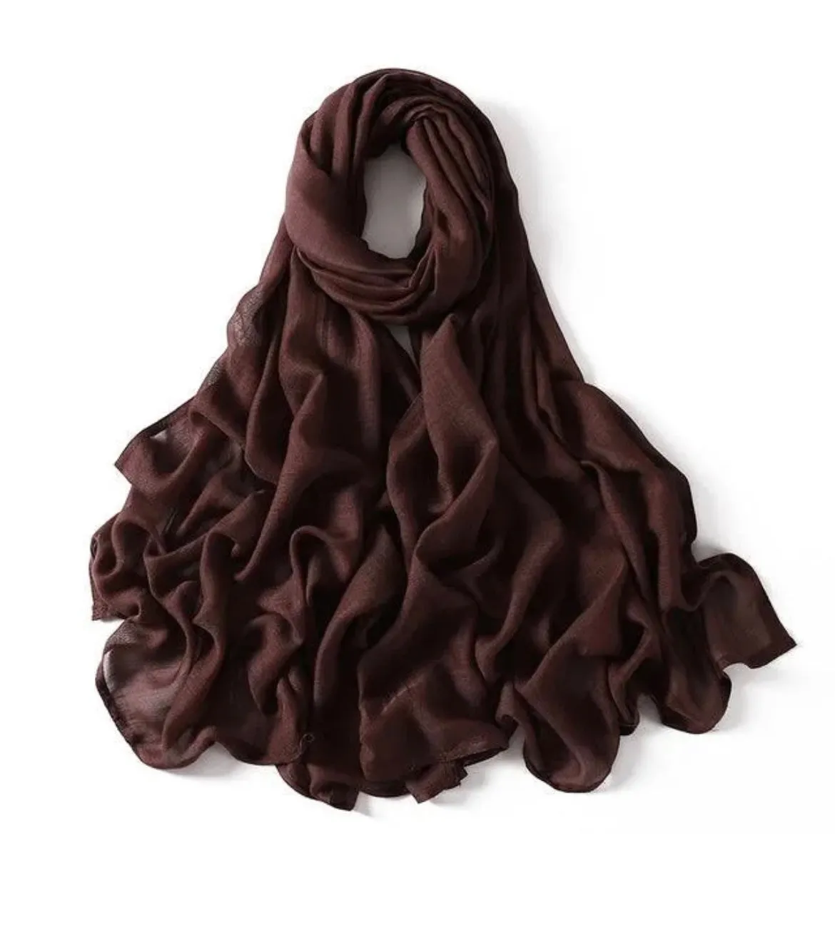 Viscose Double Hem - Chocolate