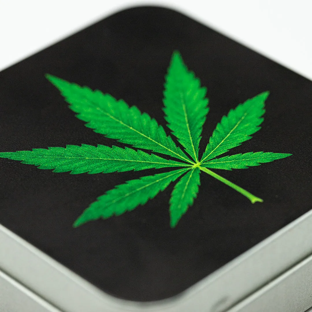 Weed Leaf Metal Tin