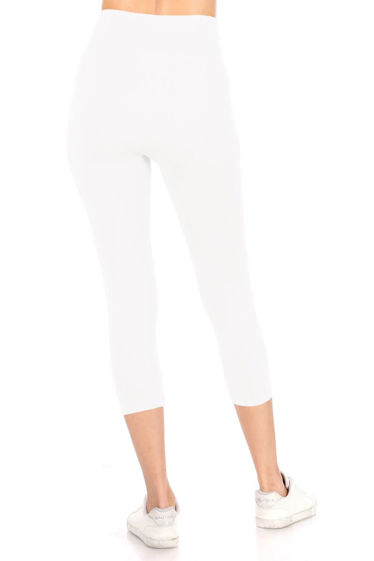 Women's Casual Seamless High Waist Solid Capri Leggings