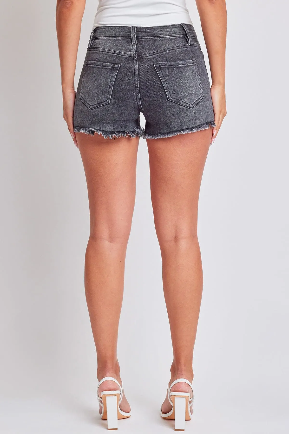 Women's High Rise Fray Hem Denim Short