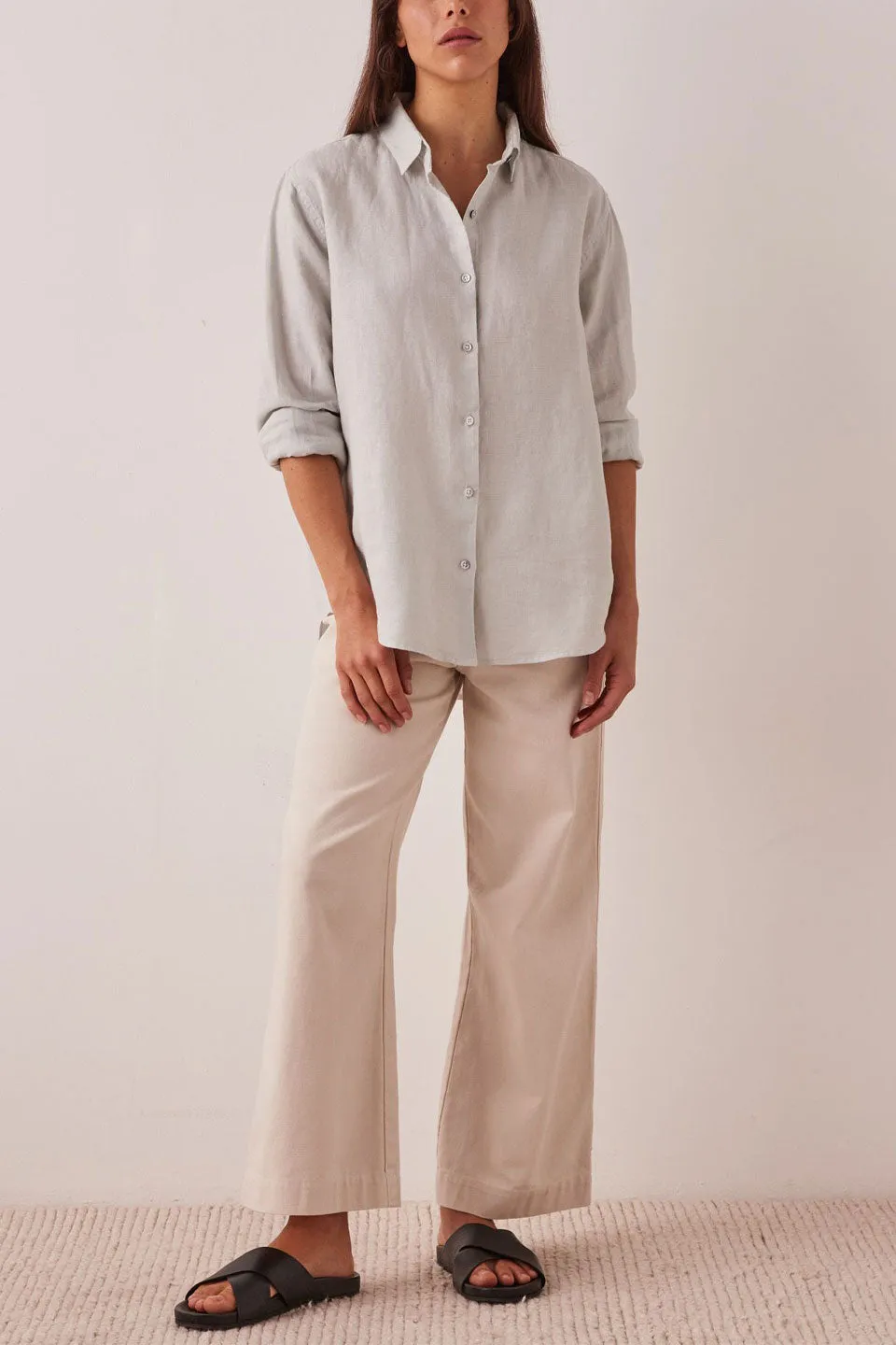 Xander Green Mist Linen Shirt