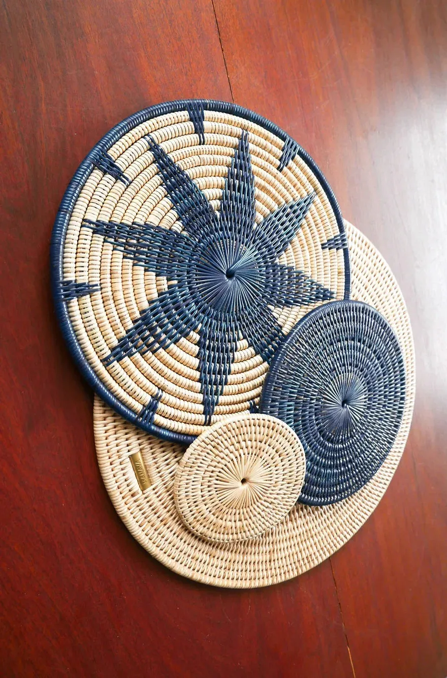 Zarava Rattan Coasters Set