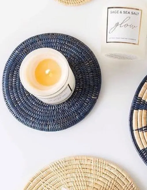 Zarava Rattan Coasters Set